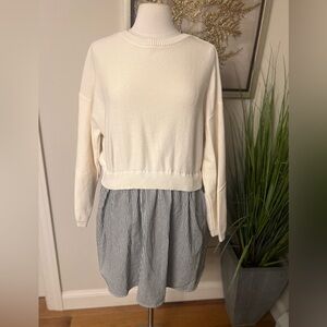Cream Knit Sweater Dress